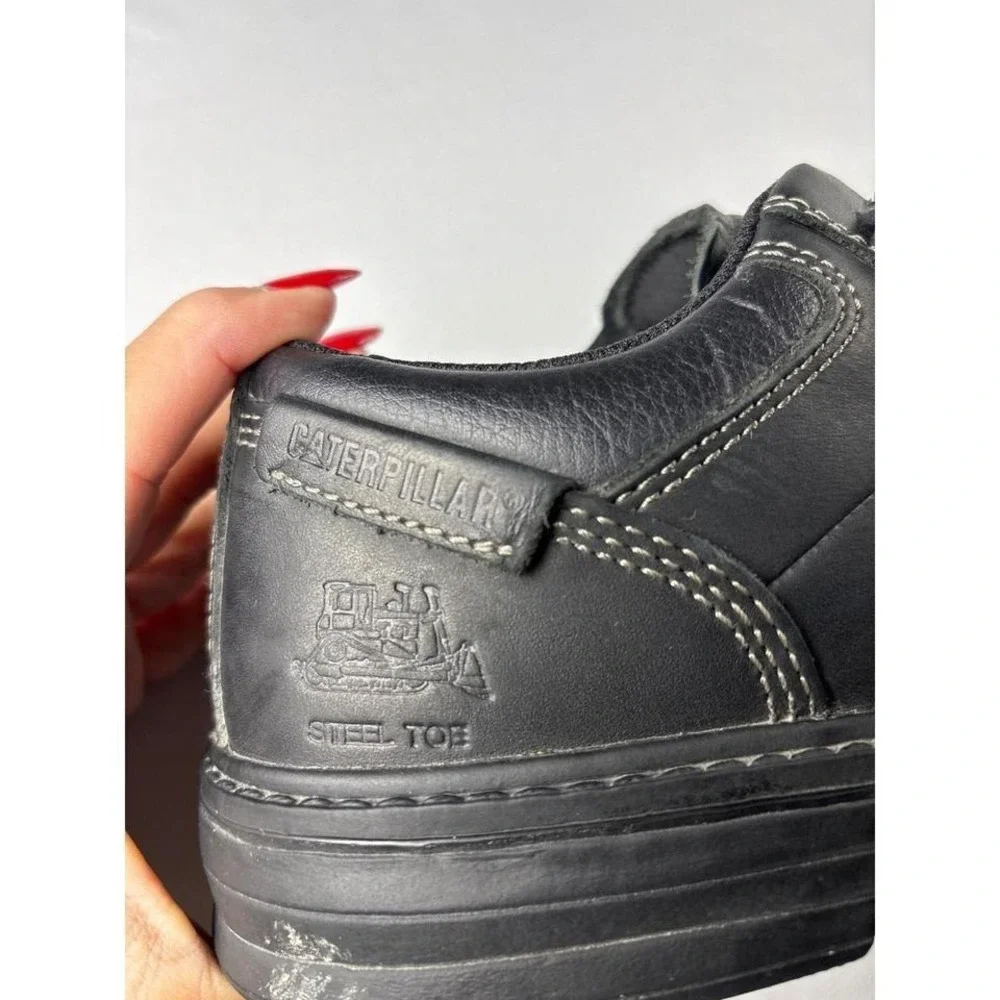 Caterpillar CAT Ergo Steel Toe Slip Resistant Black Leather Work Shoes Mens 9.5
